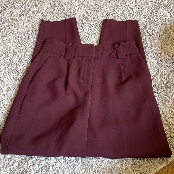 2 for $10! Maroon ankle high rise trousers paper bag - Picture 1 of 2